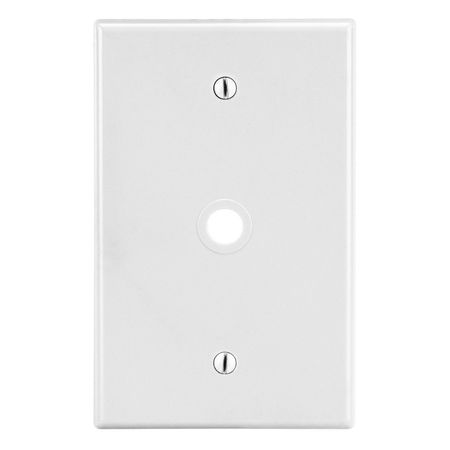 HUBBELL WIRING DEVICE-KELLEMS Wallplate, Mid-Size 1-Gang, .406" Opening, Box Mount, White PJ11W